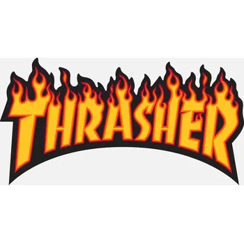 samolepka Samolepka THRASHER "FLAME LOGO LARGE" černo žlutá 26,5 cm
