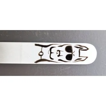 Skleněný pilnik malovaný střední 140/2mm Pes vzor 1