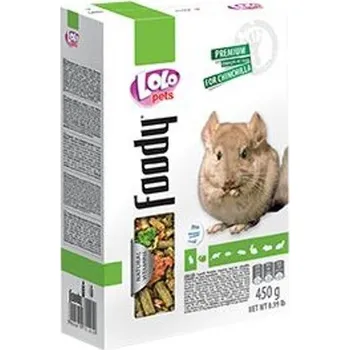 Krmivo pro hlodavce Lolo Pets LOLO Foody kompletní krmivo pro činčily 450 g krabička