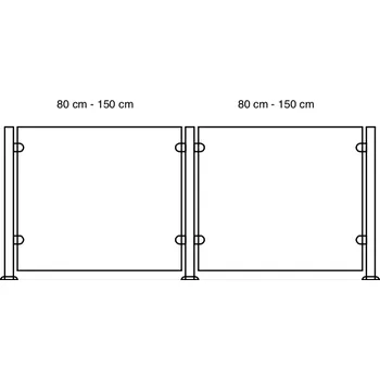 Plot Hahn Steel Set zábrany II. do 80 do 150cm, sloupky O 42,4mm Výška sloupku: 66,5cm, Šířka I. pole: 80cm, Šířka II. pole: 90cm