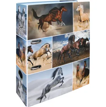 Designový pákový pořadač A4 7cm karton motiv Animals- koně