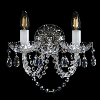 Nástěnné svítidlo Nástěnné svítidlo křišťálové N095CLN, Varianta Stříbrné