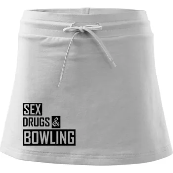 Dámská sukně Sex drugs bowling - Sportovní sukně - two in one - XL ( Bílá )