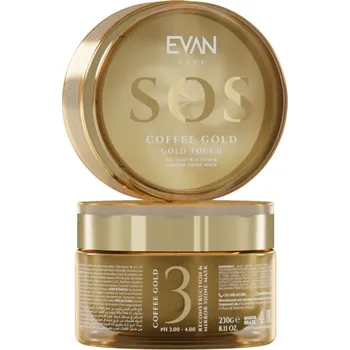 Vlasová regenerace Evan Coffee Gold Home Care Gold Touch SOS Mask - intenzivní výživná maska ​​na vlasy 230 ml - plná velikost