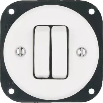 vypínač Keramický kolébkový vypínač žaluziový, bílý, bez rámečku