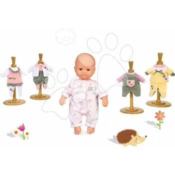 Set panenka Natur D'Amour Baby Nurse Smoby 32 cm a 3 šaty pro panenku