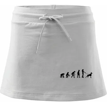 Dámská sukně Evoluce pes dobrman (muž-žena) - Sportovní sukně - two in one - XS ( Bílá )