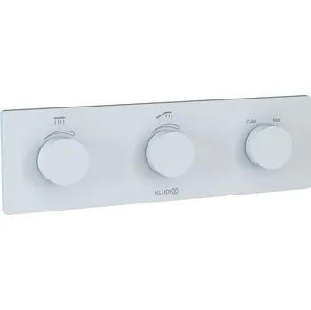 Vodovodní baterie Kludi Pushtronic vanová baterie pod omítku s termostatem bílá 3830053-00