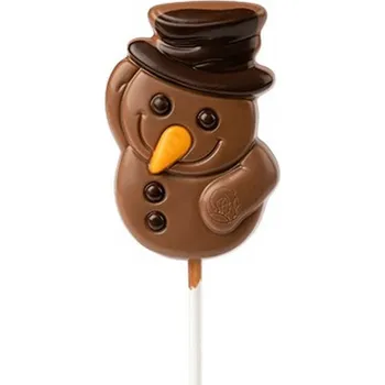 Čokoláda Leonidas Sněhuláček lízátko mléčné, belgická čokoláda cca 35g