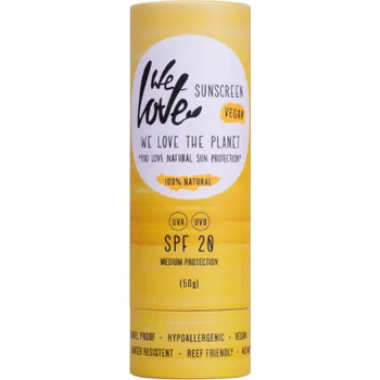 Přípravek na opalování Přírodní opalovací krém v tyčince SPF20 We Love The Planet 50 g
