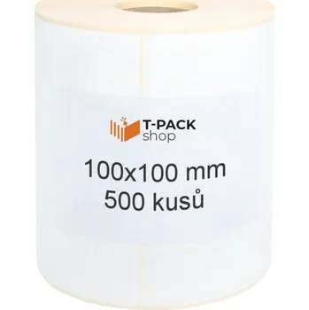 Samolepící etiketa Termoetikety 100x100 mm bilé, návin 500ks, dutinka kotoučku 40mm