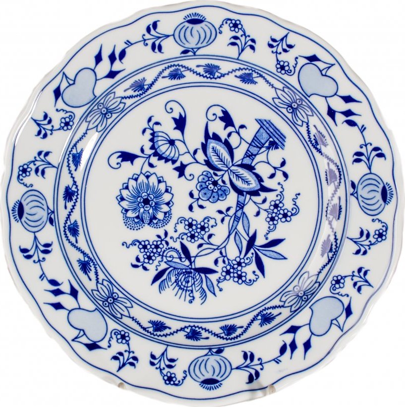 Talíř mělký praporový, Český porcelán Dubí, CIBULÁK, 26 cm