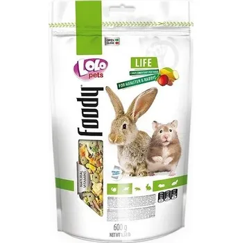 Krmivo pro hlodavce Lolo Pets LOLO Foody ovocné krmivo pro králíky a křečky 600g