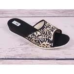 Dámské pantofle přezůvky Bokap 010 černé s béžovým vzorem, otevřené velikost: 37