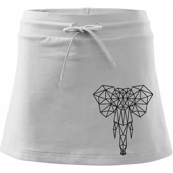 Dámská sukně Geometrie - slon chobot - Sportovní sukně - two in one - M ( Bílá )