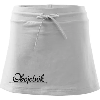 Dámská sukně Staročeština - Obojetník - člověk dvou jazyků - Sportovní sukně - two in one - S ( Bílá )