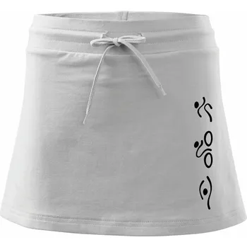 Dámské oblečení Triathlon na výšku - Sportovní sukně - two in one - XS ( Bílá )