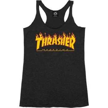 Oblečení a móda Dámské tílko THRASHER "FLAME" RACERBACK - černé Barva: Černá, Velikost: M