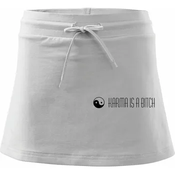 Dámská sukně Karma nápis dlouhý - Sportovní sukně - two in one - XS ( Bílá )