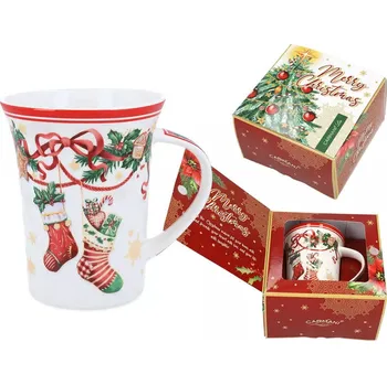 Carmani® Carmani - Luxusní vánoční hrnek v dárkovém balení, vánoční punčochy - 350 ml
