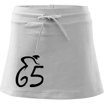 Dámská sukně Cyklista slaví pětašedesátku (65) - Sportovní sukně - two in one - L ( Bílá )