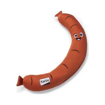 Hračka pro psa Hračka pes Klobása pískací plov. 45cm hnědá KAR