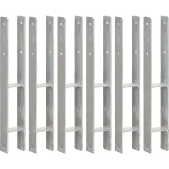Plot Plotové kotvy 6 ks stříbrné 8 x 6 x 60 cm pozinkovaná ocel IM_145297