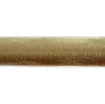 Stuha Plátnová stuha s metaloplastem a drátem, 25 mm, hnědá