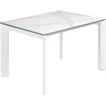 Bílý porcelánový rozkládací jídelní stůl Kave Home Axis 120/180 x 80 cm