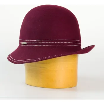 Čepice Dámský vlněný klobouk - vínová 55