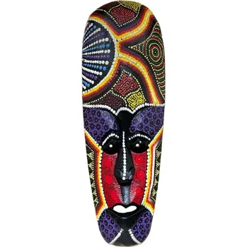 Lapač snů Ručně malovaná nástěnná maska v africkém stylu - 30 x 11 cm