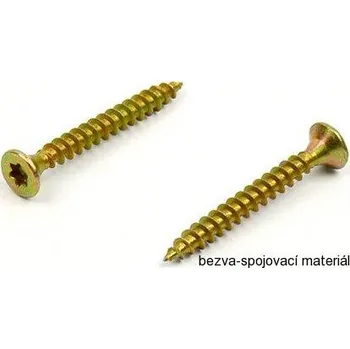 Vrut Páskovaný vrut do dřeva 4,0x35 mm, zinek žlutý, zápustná hlava (páskované vruty do dřeva univerzální)