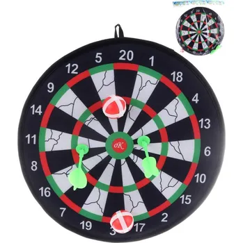 Terč na šipky Terč závěsný 36cm na suchý zip set se 2 soft míčky a 2 šipkami