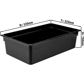 Dóza na potraviny G.Gastro Polykarbonátová GN nádoba 1/1 - černá - hloubka 150 mm