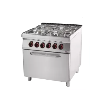 Sporák REDFOX Sporák kombinovaný se statickou elektrickou troubou GN 2/1 - 4x hořák | REDFOX - SPT 90/80-21 GE