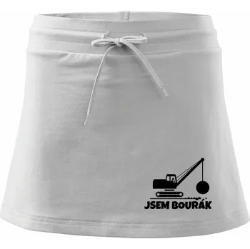 Dámská sukně Jsem bourák - Sportovní sukně - two in one - L ( Bílá )