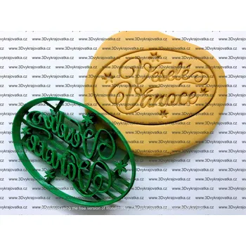 Vánoční dekorace Veselé Vánoce #4 s vločkami vykrajovátko