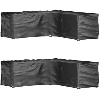 Krycí plachta Plachty na zahradní nábytek tvar L 2 ks 16 oček 285x285x90 cm IM_3155374