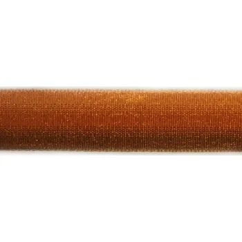 Stuha Plátnová stuha s metaloplastem a drátem, 25 mm, měděná