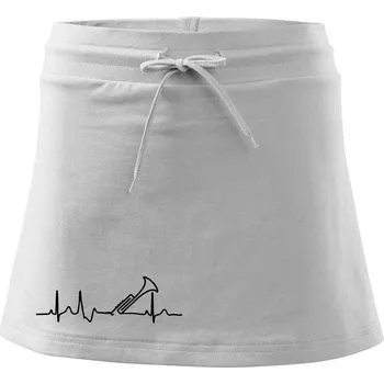 Dámská sukně Trubka ekg - Sportovní sukně - two in one - S ( Bílá )