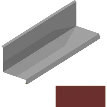 Střešní lemovaní Lemování ke zdi rovnoběžné s okapem RS250Q-105 SP 25 s okapnicí RAL 3009 cihlově hnědá