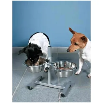 Miska pro psa Stojan a 2misky nerez 2x1,8l výška 40cm nastav.1ks TR