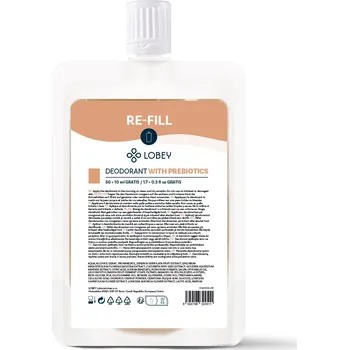 LOBEY® Classic Náhradní náplň Deodorant s prebiotiky 50 ml + 10 ml GRATIS