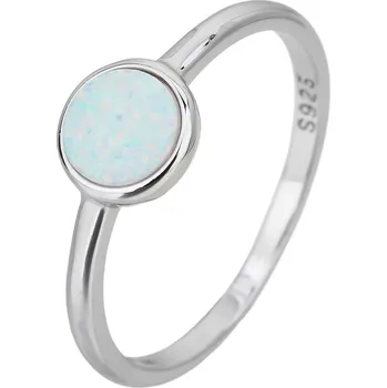 Prsten Bealio BEALIO Stříbrný prsten SOLITÉR bílý OPÁL Velikost prstenu: 61 03-13318-3205