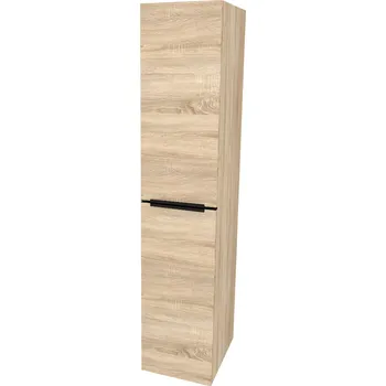 Koupelnový nábytek Mereo Mailo, koupelnová skříňka vysoká 170 cm, černé madlo, Multidecor, Dub Bardolino