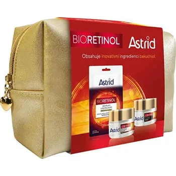 Kosmetická sada Astrid Bioretinol revitalizační pleťová maska 20 ml + pleťový krém proti vráskám s retinolem 50 ml + hydratační noční krém proti vráskám s retinolem 50 ml