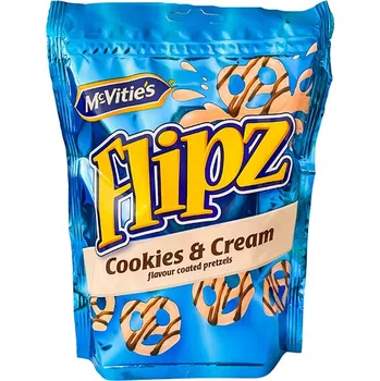 Čokoláda Flipz Cookies & Cream- Preclíky polité polevou s příchutí cookies & cream 90g