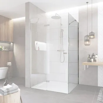 Mereo Pevný díl, Novea, 116 cm, chrom ALU, sklo Čiré, L/P provedení