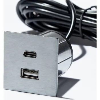 Organizér kabelů ASA 06029P00004 Nabíjecí HUB vestavný VERSAPICK, 2xUSB 5V (typ A), 42x42mm, čtvercový, plast, bílá matná