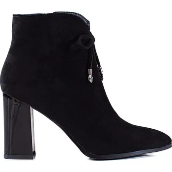 Dámské kozačky Černé kotníkové boty na vysokém podpatku GD-FL2022B/B Velikost: 38